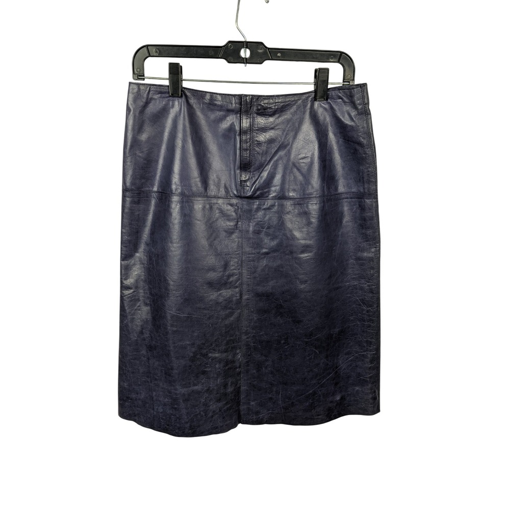 Banana Republic Violet Leather Skirt Size 4 Purple Pencil Knee Length Turkey